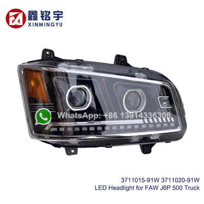 Καλή τιμή Φώτα κεφαλής φορτηγού FAW J6P 500 LED, μεγάλη σκάλα, διπλού φακού, αντικατάσταση 3711015-91W 3711020-91W σε απευθείας σύνδεση